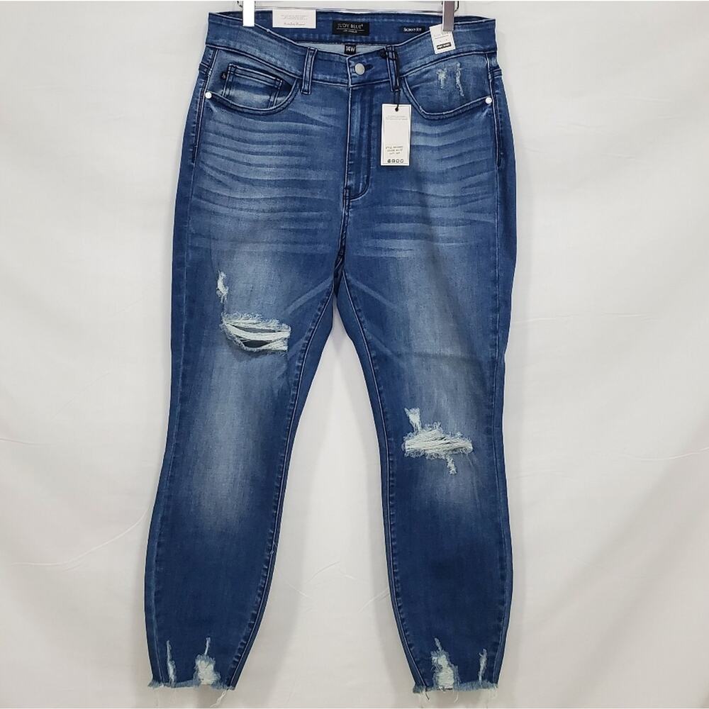 Judy Blue High Waist Skinny Destroyed Hem Distressed Women's Jeans